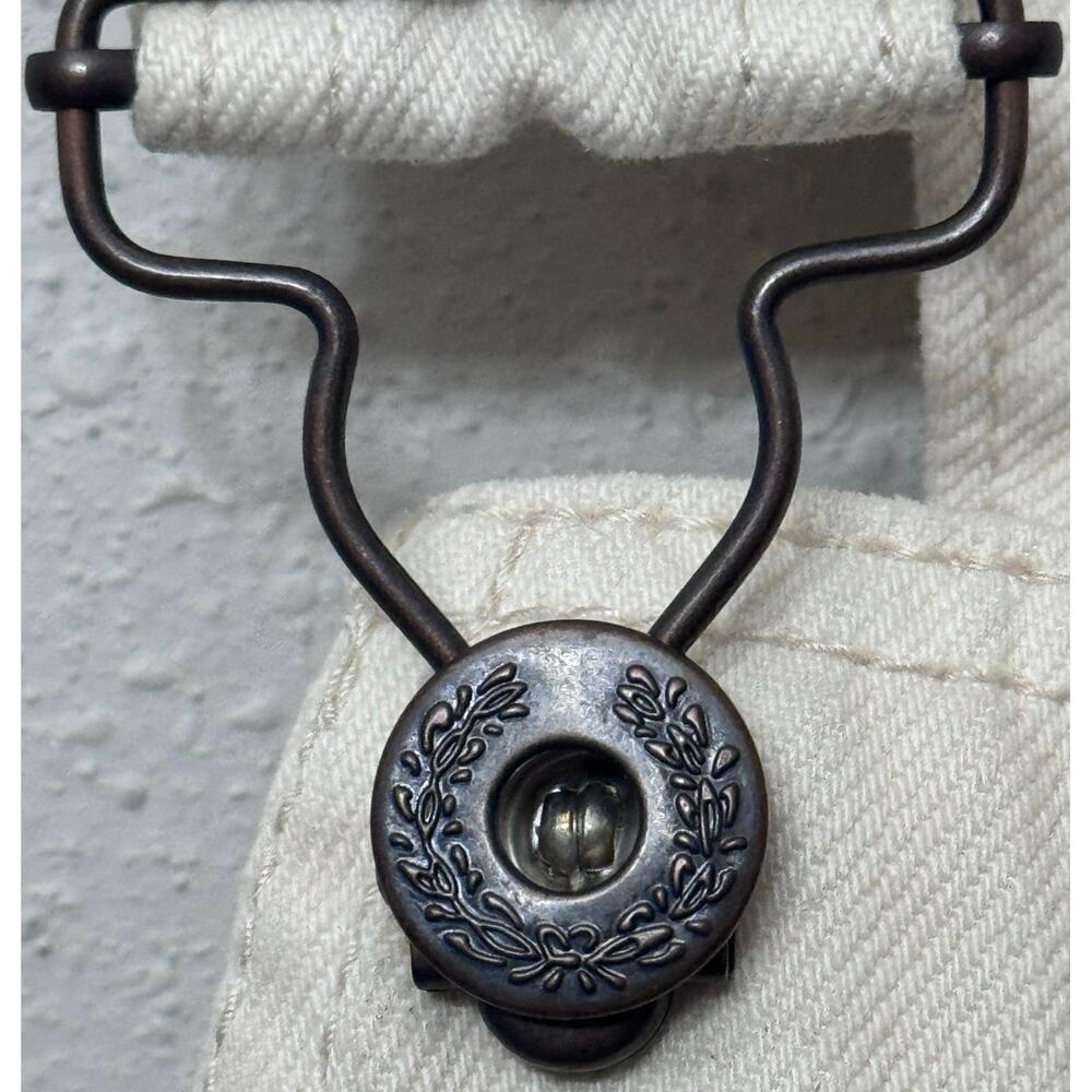 Free People Overall Mini Dress W 26 Cream Pinafore Adjustable Straps Boho Grunge - Picture 3 of 6